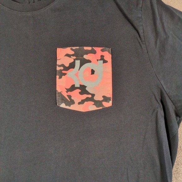 Nike T-Shirt Mens 2XL Black Cotton KD Kevin Durant Easter Pocket Athletic Cut - Picture 8 of 10